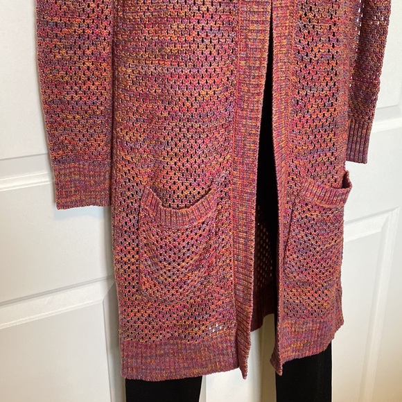 Duster Length Loose Knit Cardigan - Picture 4 of 11